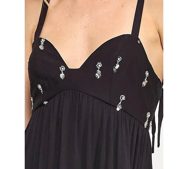 Beauty & Grace Juniors' Embellished Sleeveless Maxi Dress