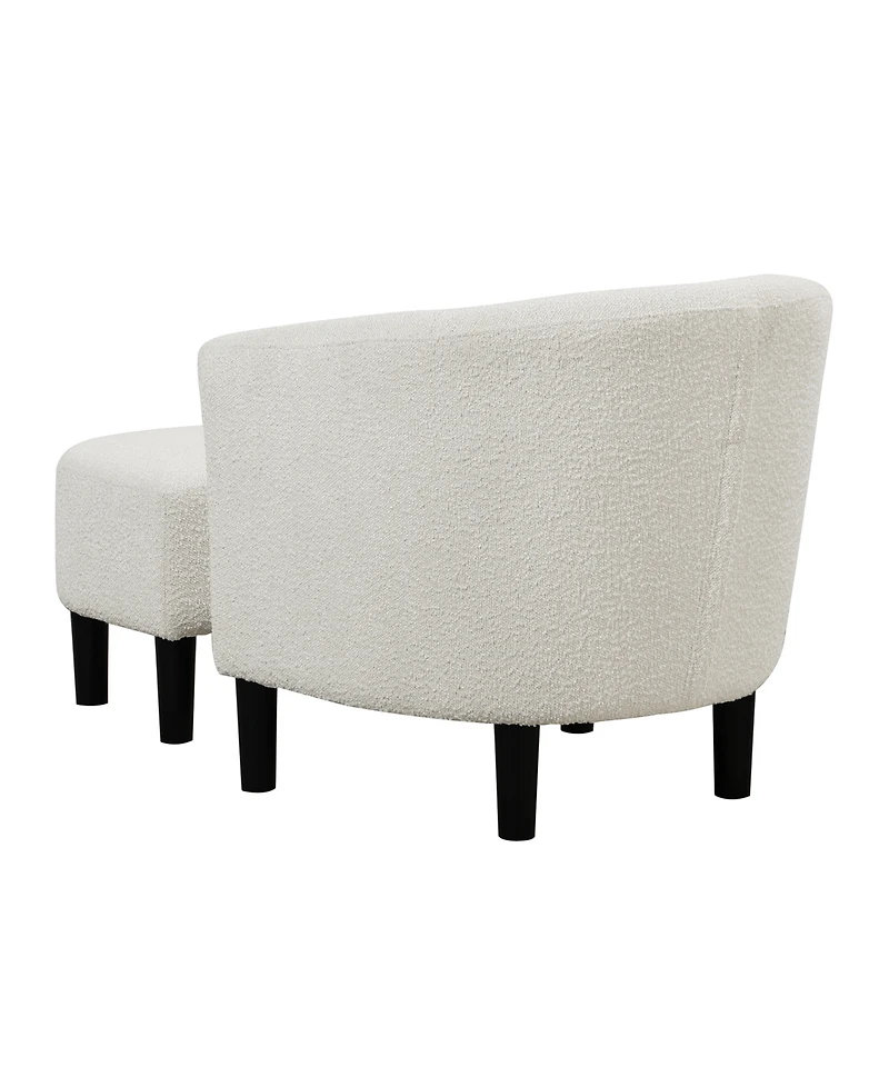 Convenience Concepts 26.25" Boucle Take a Seat Churchill Accent Chair with Ottoman