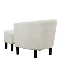 Convenience Concepts 26.25" Boucle Take a Seat Churchill Accent Chair with Ottoman