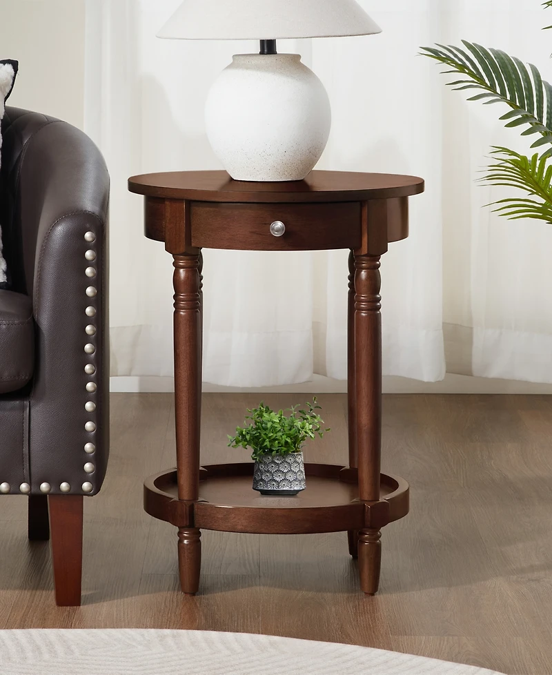 Convenience Concepts 18" Wood French Country Manor No Tools Round End Table