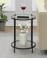 Convenience Concepts 18" Glass Royal Crest 2-Tier Round End Table