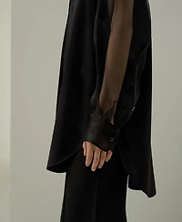 Lilysilk Women's Silk Blouse with Organza Sleeves