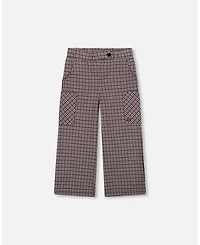 Deux par Toddler Girls Jacquard Knit Flare Pants with Houndstooth Pattern - Toddler|Child