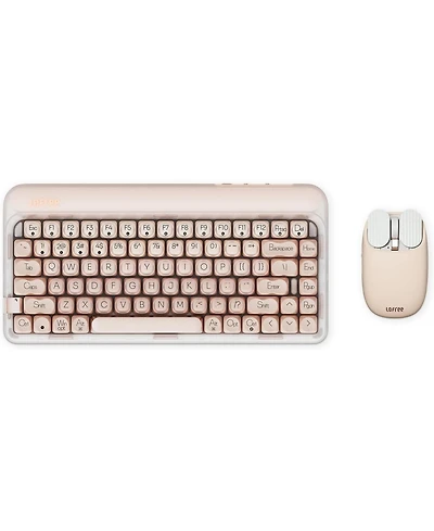 Lofree Dot Foundation Mechanical Keyboard with Milk Tea Mouse – 75% Rechargeable Hot-swappable Keyboard with Multi-Connection Modes