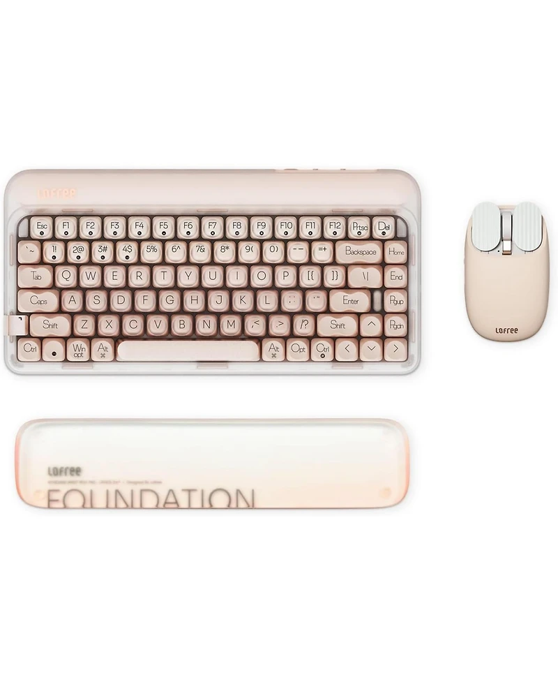 Lofree Dot Foundation Mechanical Keyboard with Milk Tea Mouse & Jelly Palm Rest – 75% Rechargeable Hot-swappable Keyboard