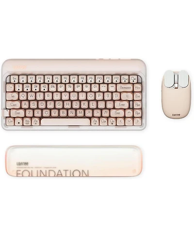 Lofree Dot Foundation Mechanical Keyboard with Milk Tea Mouse & Jelly Palm Rest – 75% Rechargeable Hot-swappable Keyboard