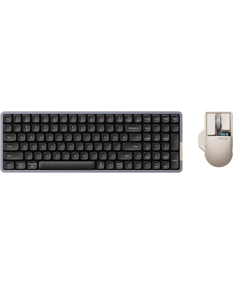 Lofree Flow Low Profile Mechanical Keyboard with Mouse, 100 Keys Rechargeable Wireless Keyboards with Bluetooth and Wired Connection