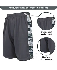 Galaxy By Harvic Women's Loose Fit Moisture Wicking Performance Quick Dry Mesh Shorts With Side Block Design
