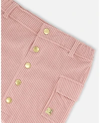 Deux par Girl Corduroy Skirt with Cargo Pockets Dusty Pink