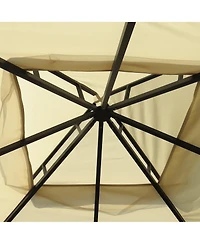 Outsunny 13' x 11' Patio Gazebo, Fancy Steel, 2 Tier Roof