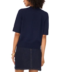 Vince Camuto Women's Short Sleeve Mock Neck Top