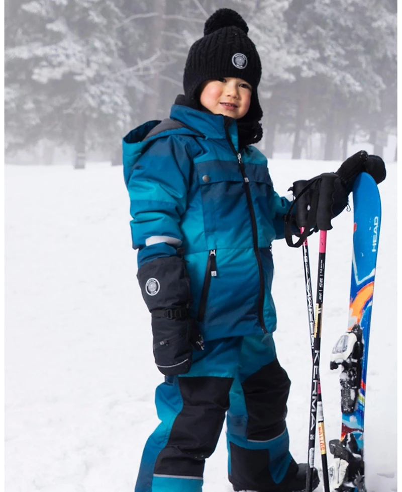Deux par Kids Unisex Lined Winter Hat with Pompom Black - Toddler|Child