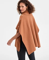 Jm Collection Women's Cowl-Neck Button-Detail Poncho, Macy's Exclusive
