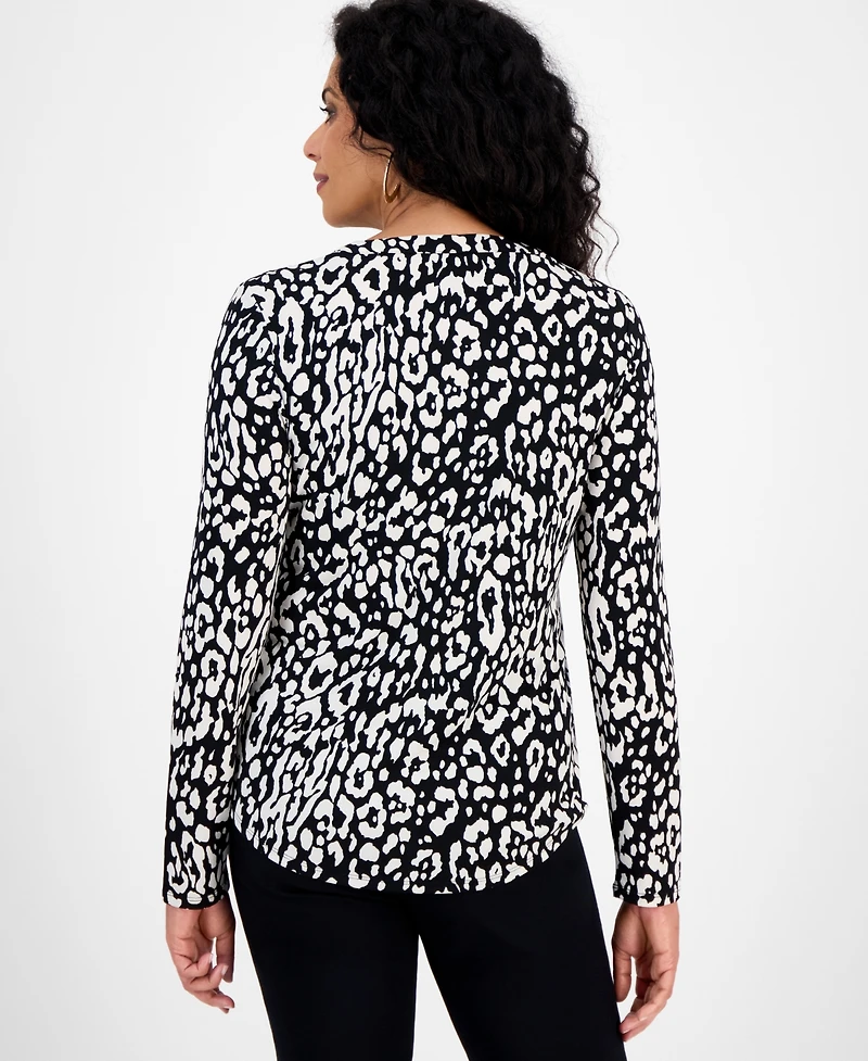Jm Collection Women's Printed Zip Pocket Top, Macy's Exclusive