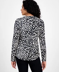 Jm Collection Women's Printed Zip Pocket Top, Macy's Exclusive