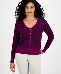 Jm Collection Women's Printed V-Neck Long-Sleeve Cardigan, Macy's Exclusive