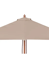 Outdoor Parasol with Wooden Pole 59.1"x78.7" Taupe