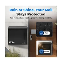 SereneLife Outdoor Wall Mount Locking Mailbox Apartment Letter Organizer, Includes 2 Keys (Black)