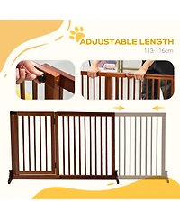 Paw Hut Adjustable Wooden Pet Gate for Doorway, Hall w/ Safety Barrier