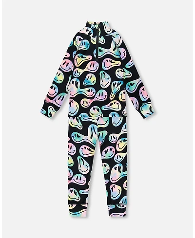 Deux par Girl Two-Piece Thermal Underwear Set Smiley Face