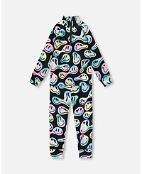 Deux par Girl Two-Piece Thermal Underwear Set Smiley Face