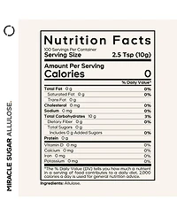 Codeage Miracle Sugar Allulose Powder All-purpose Zero Calorie Allulose Sweetener 3 Month Supply Rare Sugar Alternative 35.27 Oz