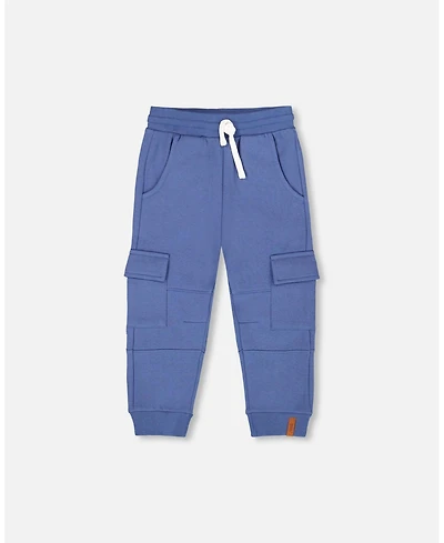 Deux par Toddler Boys Fleece Sweatpants with Cargo Pockets Blue - Toddler|Child