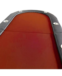 Streamdale Furniture 73" Foldable Poker Table with Cup Holders Red
