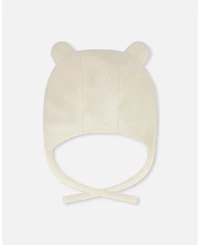 Deux par Toddler Unisex Lined Sherpa Hat with Ear Flaps Off-White - Baby|Toddler
