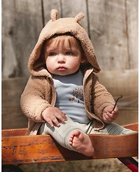 Deux par Baby Boys Sherpa Bear Hooded Zip Jacket Brown