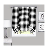 GoodGram Complete 6 Piece Country Chic Plaid Window Curtain Treatment Set - 58 in. W x 84 L