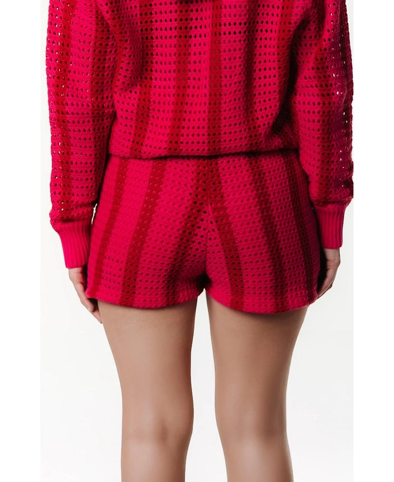 Colourful Rebel Women's Nolita Crochet Stripe Short