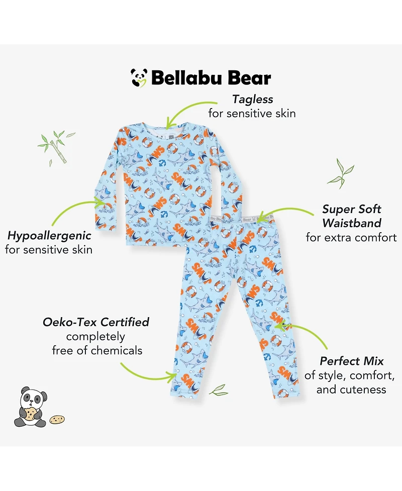 Bellabu Bear Kids Unisex Kids' Jaws Set of 2 Piece Pajamas