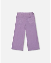 Deux par Girl Wide Leg Corduroy Pants Lavender - Child