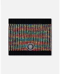 Deux par Girl Lined Knit Neckwarmer Black and Multicolor - Toddler|Child