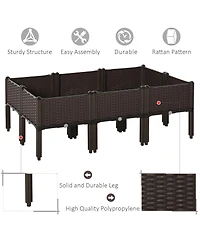 Outsunny 6 Piece Raised Garden Bed Set, Self Watering & Draining