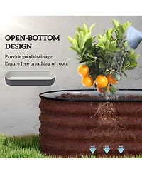 Outsunny Galvanized Raised Garden Bed Planter Box, 7.9' x 2' x 1.4',