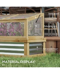 Outsunny Raised Garden Bed with Wooden Cold Frame