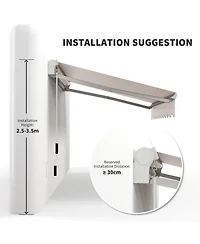 Outsunny 8' x 6.6' Patio Retractable Awning, Manual Sun Shade