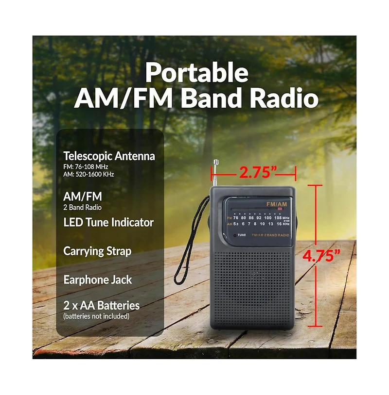 Supersonic 2 Band Am/Fm Radio - Black