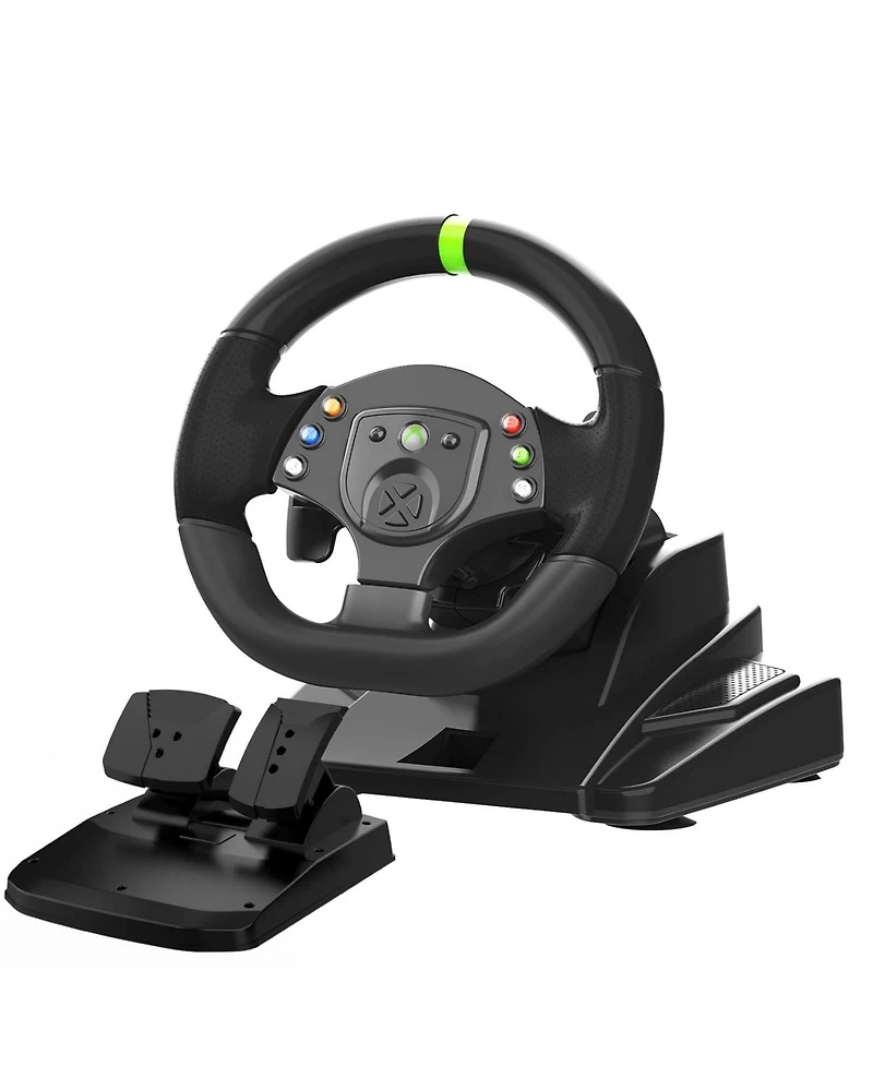 Nbcp Xbox 360 Gaming Racing Steering Wheel with Pedals & Paddle Shifters – 180° Rotation, Adjustable Height & Tilt – Compatible wit