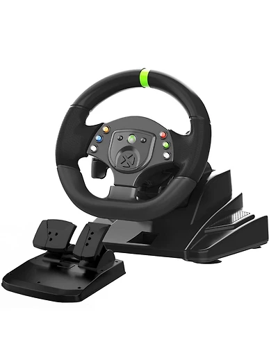 Nbcp Xbox 360 Gaming Racing Steering Wheel with Pedals & Paddle Shifters – 180° Rotation, Adjustable Height & Tilt – Compatible wit