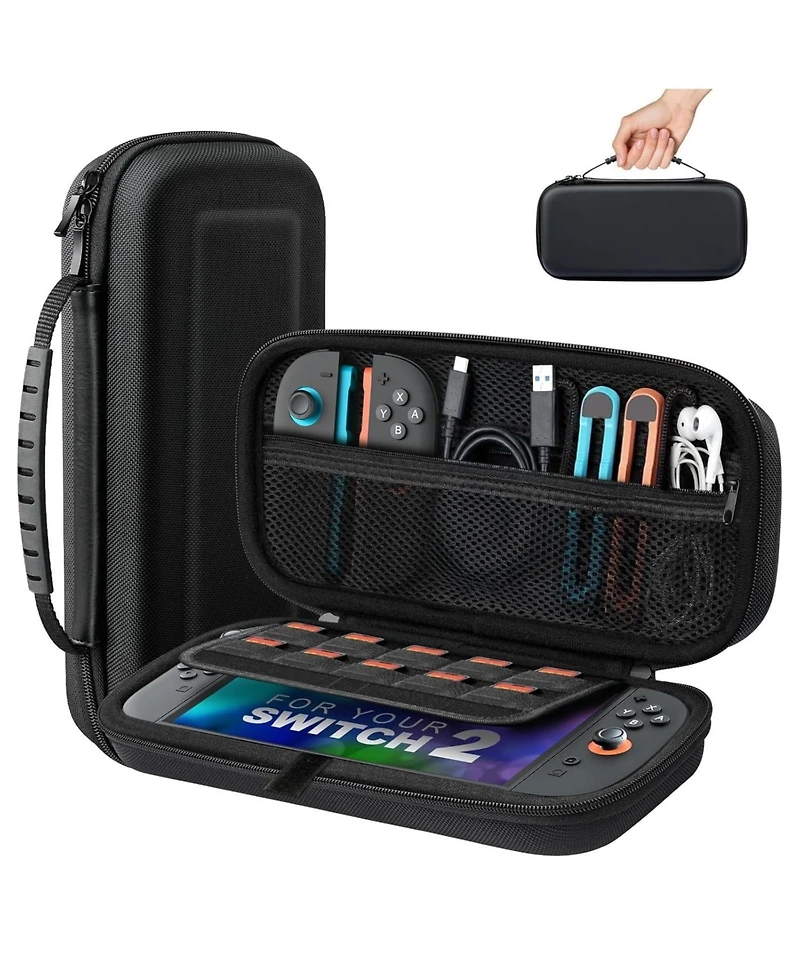 Nbcp Carrying Storage Case for Switch 2, Durable Hard Shell Messenger Bag, Soft Lining, 8 Game Card Slots, Protective Travel Storage