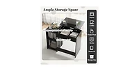 Mecale Space Saving Computer Desk with Hidden Compartment and Open Storage Shelves