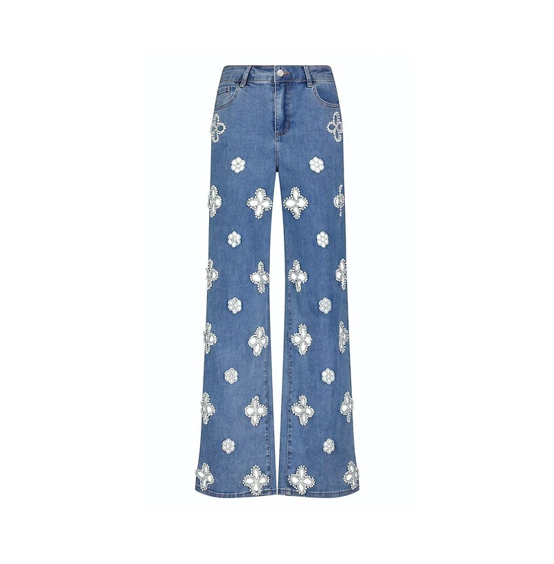 The Noli Shop Women's Kaia Pearl High Rise Jean