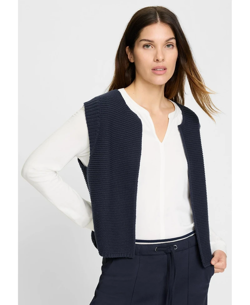 Olsen Women's Cotton Blend Cropped Sweater Vest