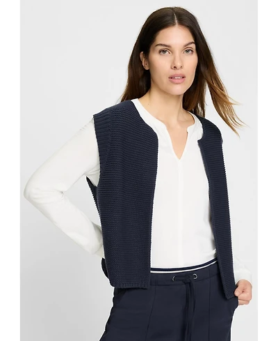 Olsen Women's Cotton Blend Cropped Sweater Vest