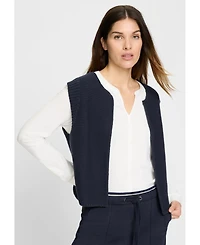 Olsen Women's Cotton Blend Cropped Sweater Vest