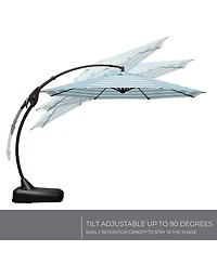 Mondawe 113 Sq Ft Cantilever Umbrella W/ Aluminum Pole & Uv-Resistant Canopy,Adjustable Tilt Crank
