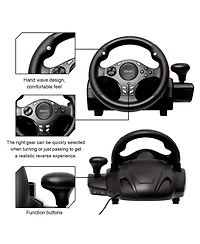 Nbcp Pc Racing Wheel with Pedals & Shifter – 270° Rotation, Dual Vibration, Compatible with PS4, Xbox One, Xbox Series X|S, PS3, Switch &